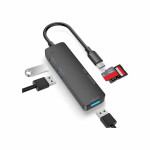 Havit HB43 USB Type-C Male to Tri USB, SD & TF Female Black Converter