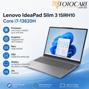 Lenovo IdeaPad Slim 3 15IRH10 Core i7-13620H Laptop — Slim Design, Serious Performance