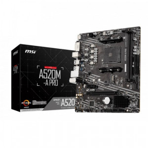 MSI A520M-A Pro AM4 AMD Micro-ATX Motherboard, 3-Years Warranty