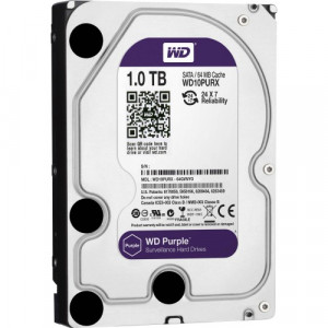 Western Digital 1TB Purple 3.5" SATA 7200RPM Desktop HDD, 1-Year Warranty